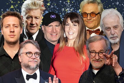 (L-R, T-B) Neill Blomkamp, David Lynch, Kevin Feige, Patty Jenkins,George Miller, Alejandro Jodorowsky, Guillermo del Toro, Steven Spielberg